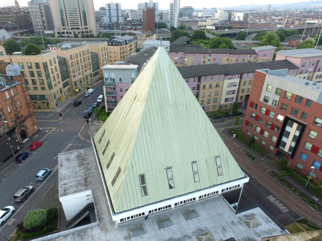 Aerial photo of the Pyramid at Anderston